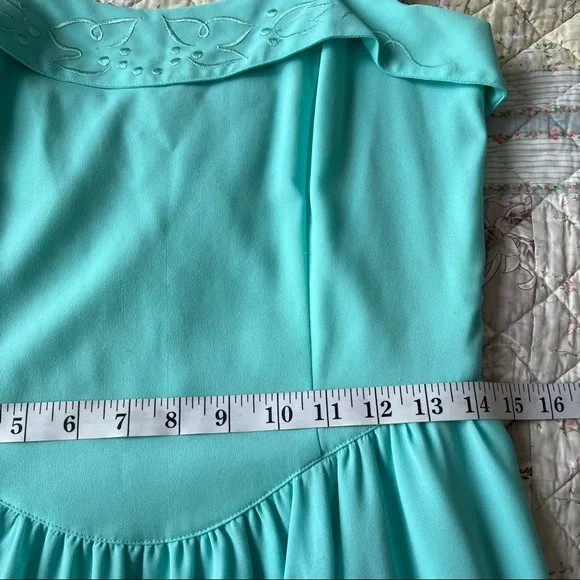 Vintage Tricoville London Blue Midi Dress Size 6 Sleveless Turquoise - Picture 10 of 16